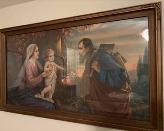 Vintage framed under glass picture 