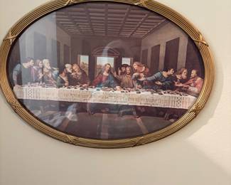 Vintage “Lord’s Supper” metal framed picture