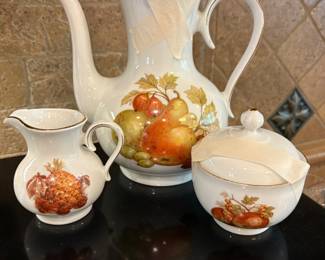 Tea pot with lid, creamer, & sugar bowl with lid - sells as set