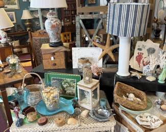 lamps, beach themed lamps and decorative pieces
