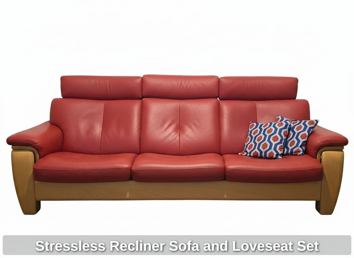 Stressless Recliner Sofa and Loveseat Set