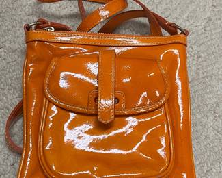 Dooney & Bourke Orange Patent Leather Crossbody Bag
