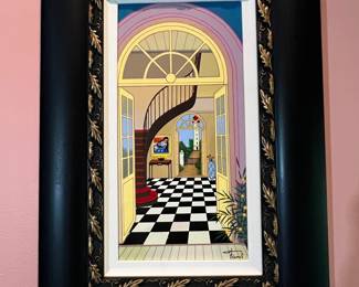 Fanch Ledan Style Interior Scene Painting