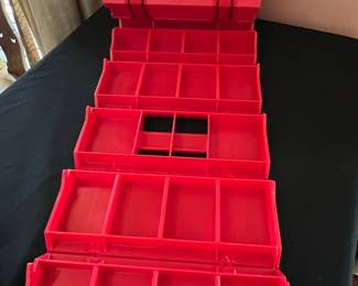 Vintage ROLYKIT Red Plastic Organizer Box