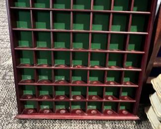 Wooden Display Cabinet with Green Felt Lining