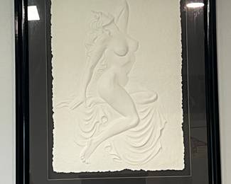 Roberta Peck Cast Paper Relief Art, Signed
