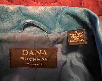 Dana Buchman Woman Teal Leather Blazer