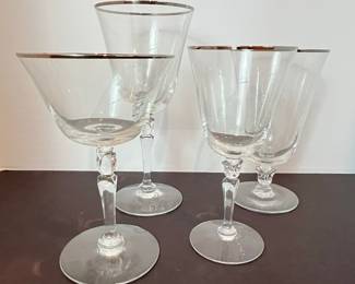 Fostoria Engagement Platinum Rim Coupe Glasses