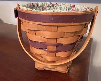 Longaberger Handwoven Basket with Fabric Liner