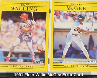 Fleer Willie McGee Error Card