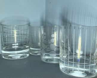 Etched Glass Tumblers - Set of 4