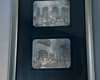 Framed Embossed Metal Art Panels