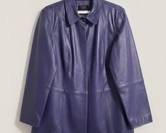 Dana Buchman Woman Purple Leather Jacket
