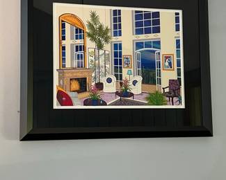 Fanch Ledan Style Interior Scene Art Print