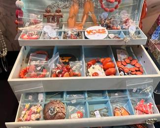 Estate Jewelry Collection with Coral and University of Tennessee Items