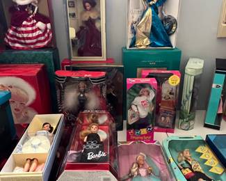 Collection of Holiday Barbie Dolls