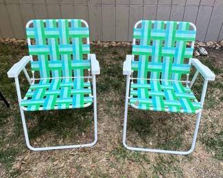 Woven Webbed Aluminum Lawn Chairs