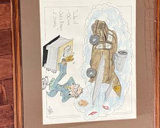 Humorous Delivery Driver Cartoon Art