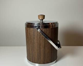Kromex Wood Grain Ice Bucket