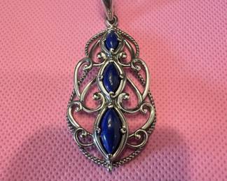 Sterling Silver and Lapis Lazuli Pendant