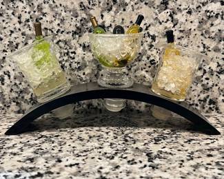 Miniature Wine Bottle and Ice Bucket Set