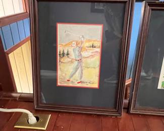 Golfer Watercolor Art