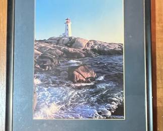Lighthouse Coastal Scene Framed Print