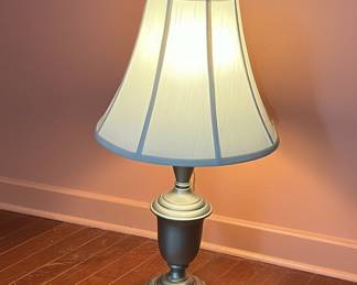 Stiffel Style Metal Table Lamp with Tapered Fabric Shade