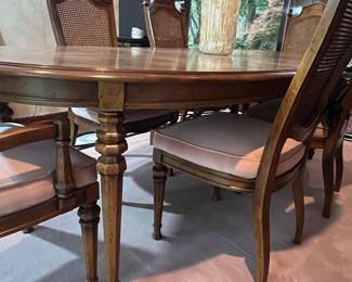 French Provincial Style Dining Table and Eight Chairs