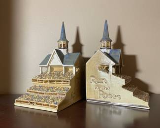 Ceramic "Run for the Roses" Churchill Downs Bookends