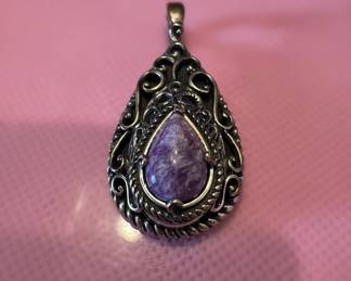 Sterling Silver and Charoite Pendant