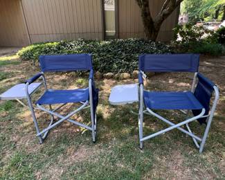 Blue Director's Chairs with Side Table