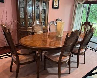 French Provincial Style Dining Table and Eight Chairs