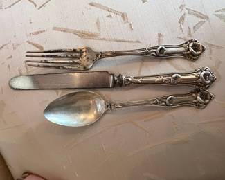 D.A.C. Sterling Silver "King Edward" Pattern Flatware Set