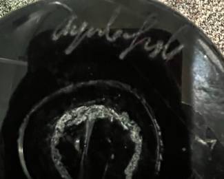 Anjali Singh Blown Glass Vase with Black Handles