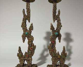 Wainberg Brutalist Menorah Candlesticks (Pair)