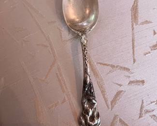 Sterling Silver Serving Spoon, Flora Pattern by Shiebler