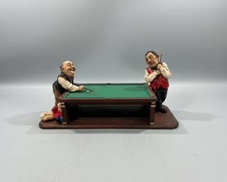 Capodimonte Style Caricature Figures Billiard Table Decor