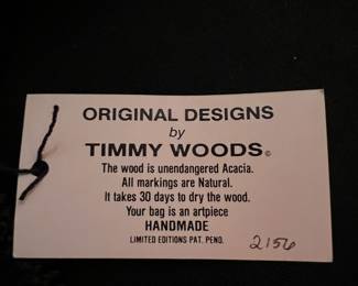 Timmy Woods Original Designs by Timmy Woods Handmade Limited Editions Pat. Pend. Wooden Santa Dog Figurine