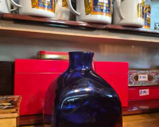Cobalt blue decanter