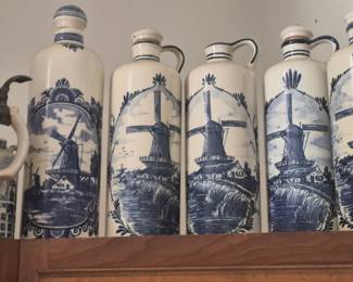 Bols Delftware  hand painted Bols Bottles Bottles