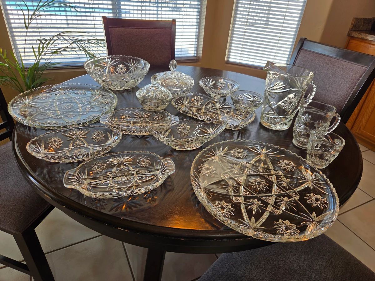 Early American Press Cut Glass Lot