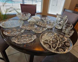 Early American Press Cut Glass Lot