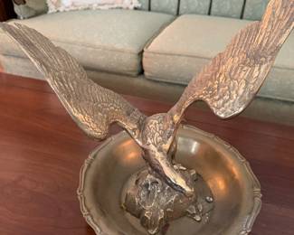 vintage solid brass eagle sculpture