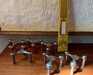 Danish Candle holders, Vintage Danish Taper Candles