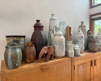 Handmade jointed wood furniture, Pottery
