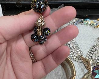Christian Dior for Kramer New York venetian glass earrings