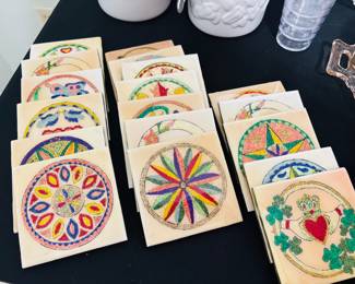 Add a little Spirograph art to the coaster collection.  