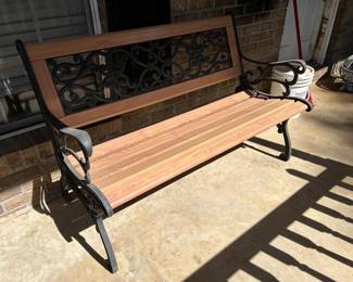 Metal double bench front porch