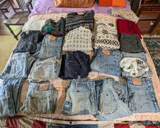 Vintage late 70s denim & dad sweaters